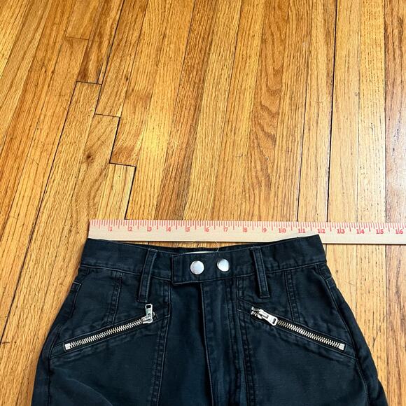 Frame Jeans Womens 24 High Rise Crop Faded Black Crop Zipper Moto - Picture 7 of 11